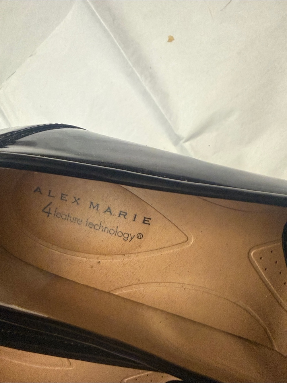 Alex Marie Black Patent Loafers with Gold Buckle Accent - Picture 2 of 4